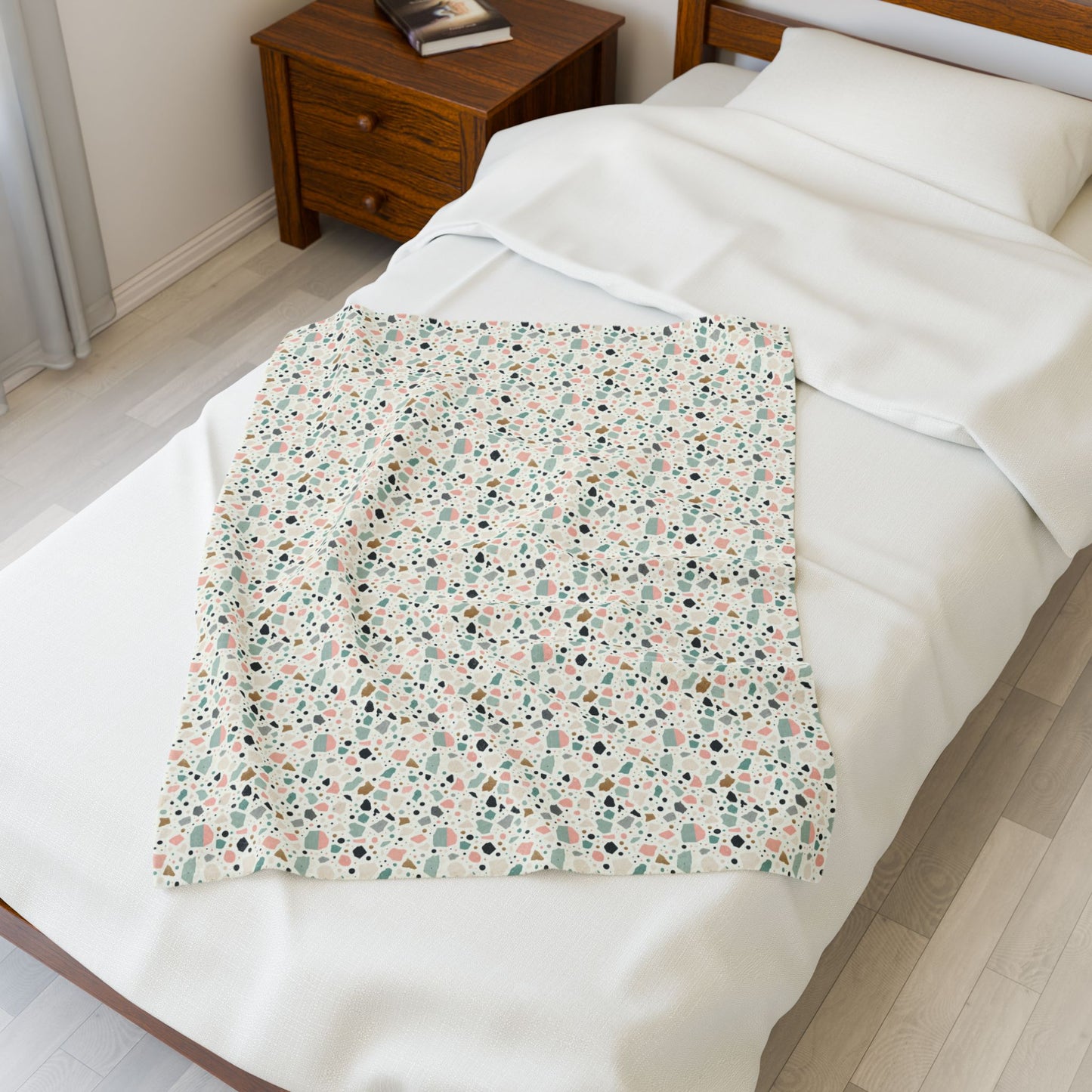 Terrazzo Pattern Velveteen Plush Blanket