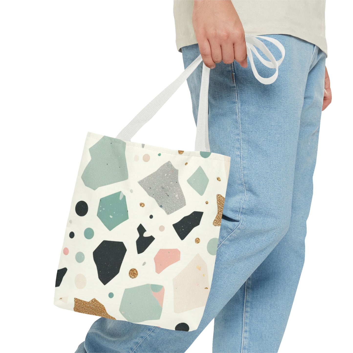 Terrazzo Pattern Tote Bag - Eco-Friendly Canvas Bag