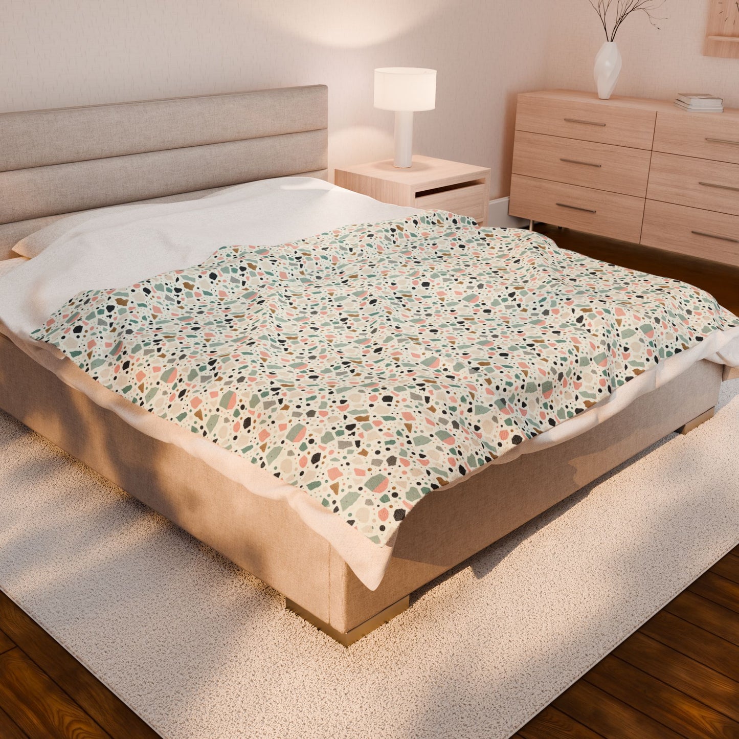 Terrazzo Pattern Velveteen Plush Blanket