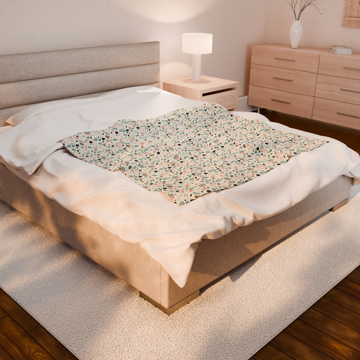 Terrazzo Pattern Velveteen Plush Blanket