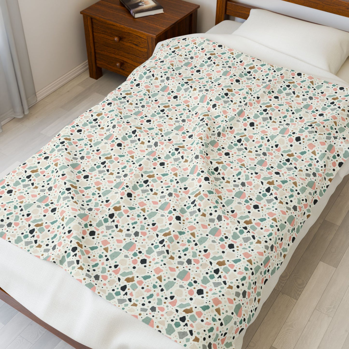 Terrazzo Pattern Velveteen Plush Blanket