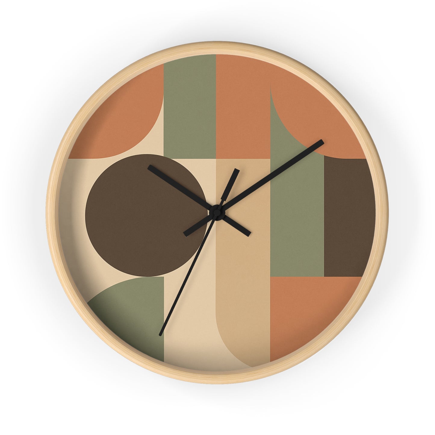 Modern Geometric Wall Clock, Boho Decor, Home Office Wall Art, Gift for Her, Minimalist Design