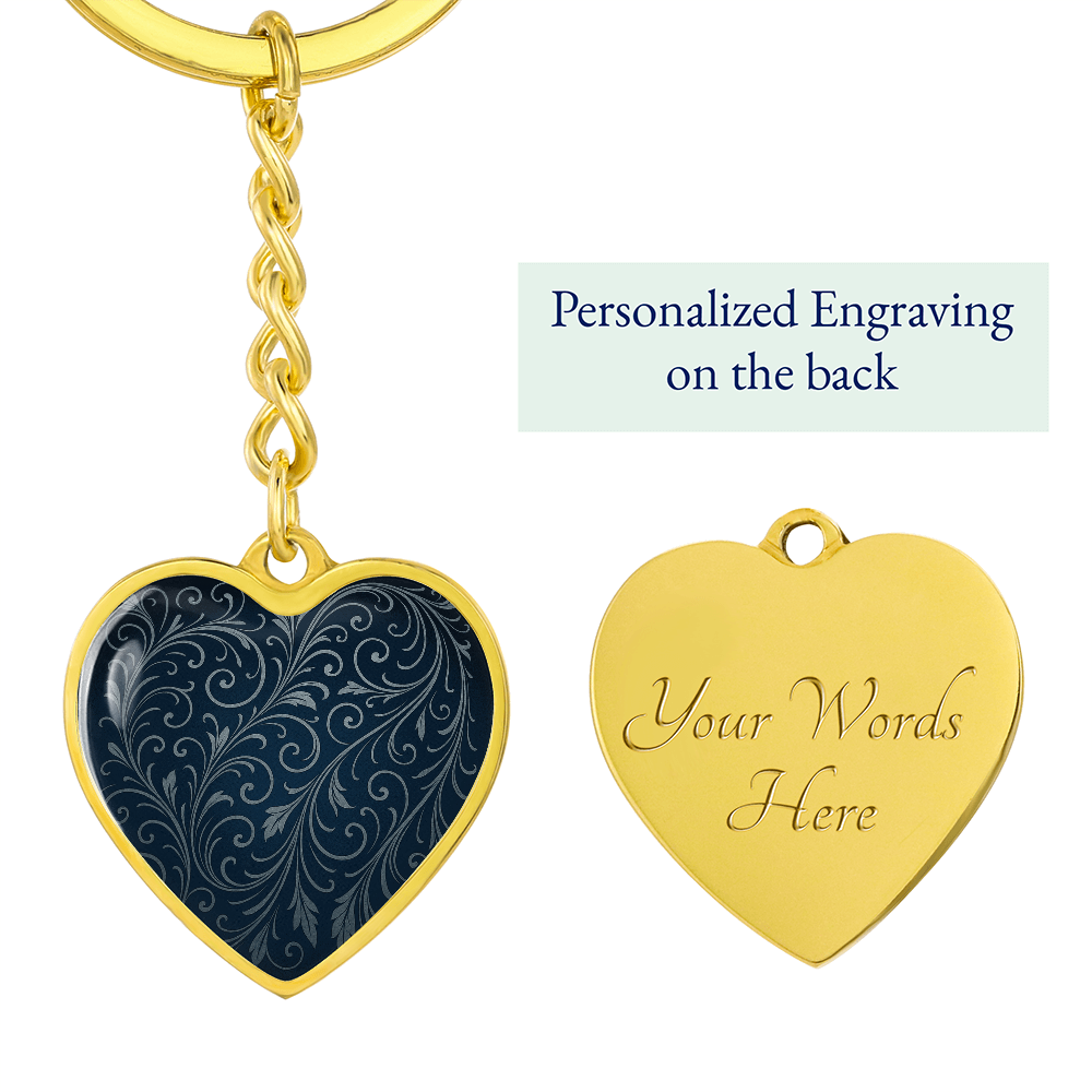 Swirling Filigree Heart Keychain