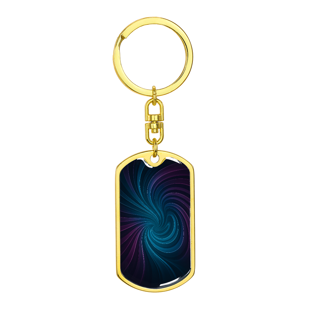 Cosmic Swirl Dog Tag Keychain