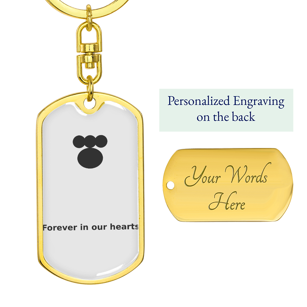 Custom Dog Tag Keychain – Forever in Our Hearts