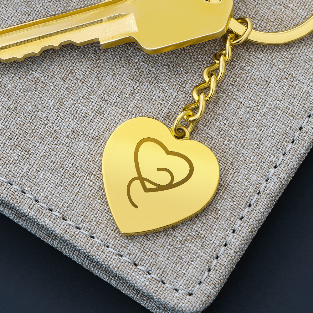 Elegant Swirl Heart Keychain