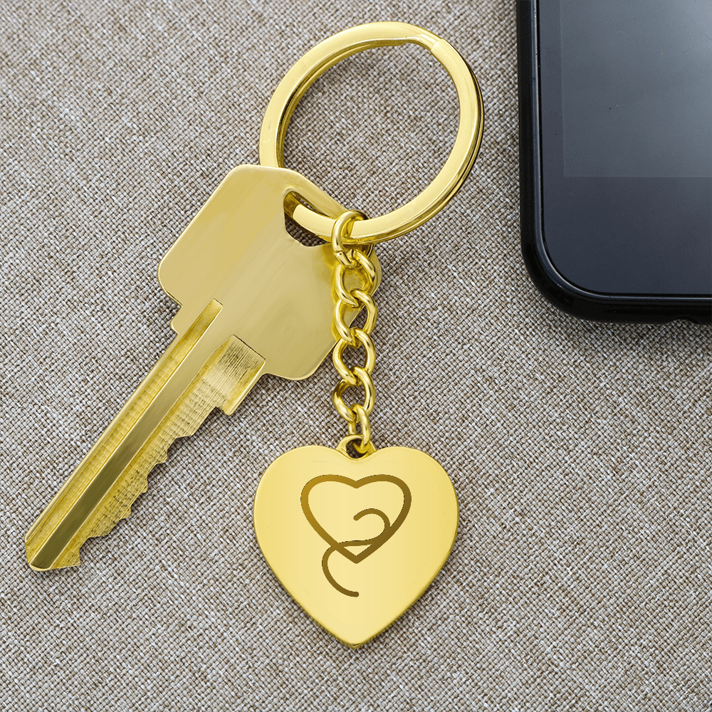 Elegant Swirl Heart Keychain