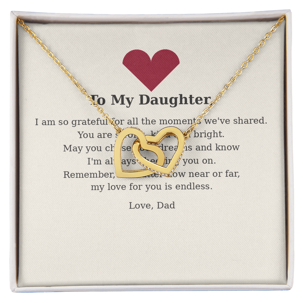 To My Daughter – Always & Forever Interlocking Hearts Necklace