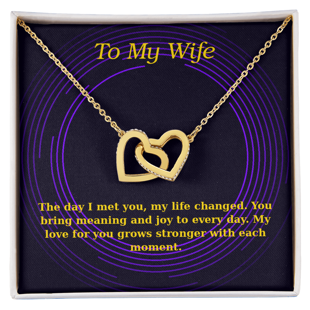 To My Wife – Cosmic Interlocking Hearts Necklace