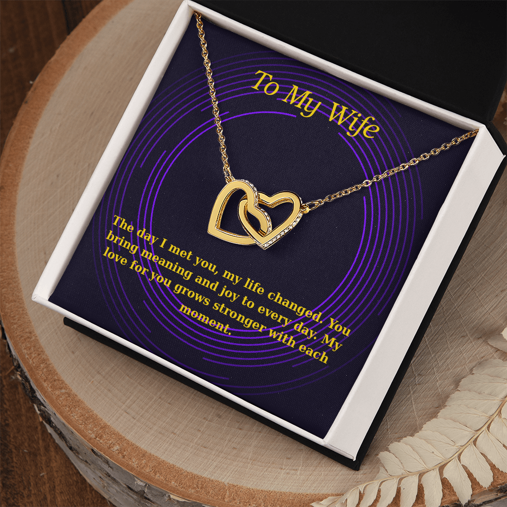 To My Wife – Cosmic Interlocking Hearts Necklace