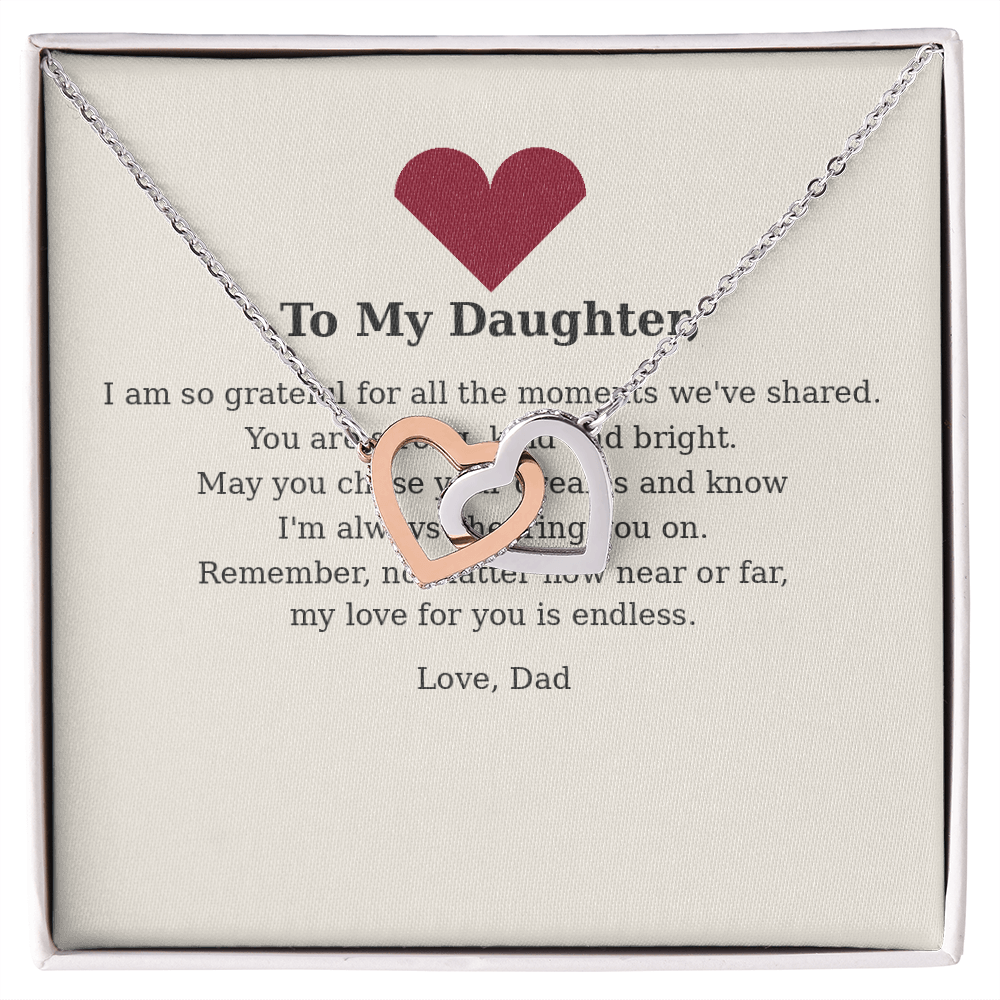 To My Daughter – Always & Forever Interlocking Hearts Necklace
