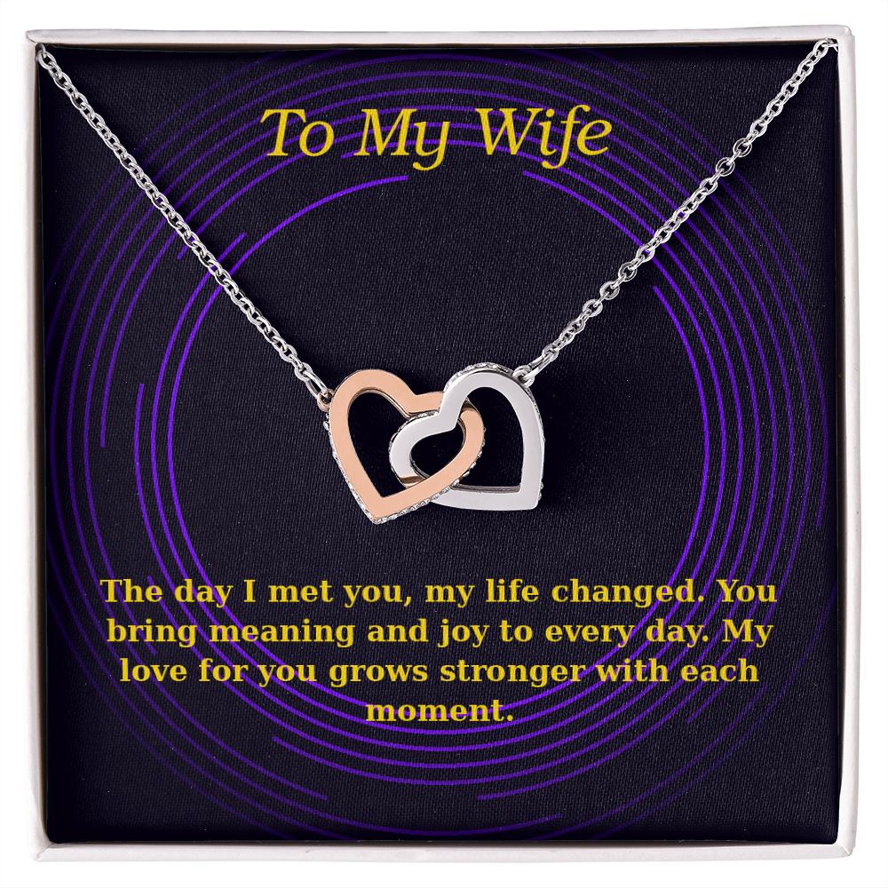 To My Wife – Cosmic Interlocking Hearts Necklace
