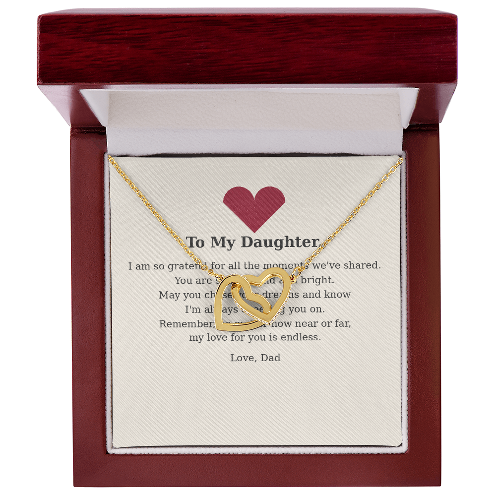 To My Daughter – Always & Forever Interlocking Hearts Necklace