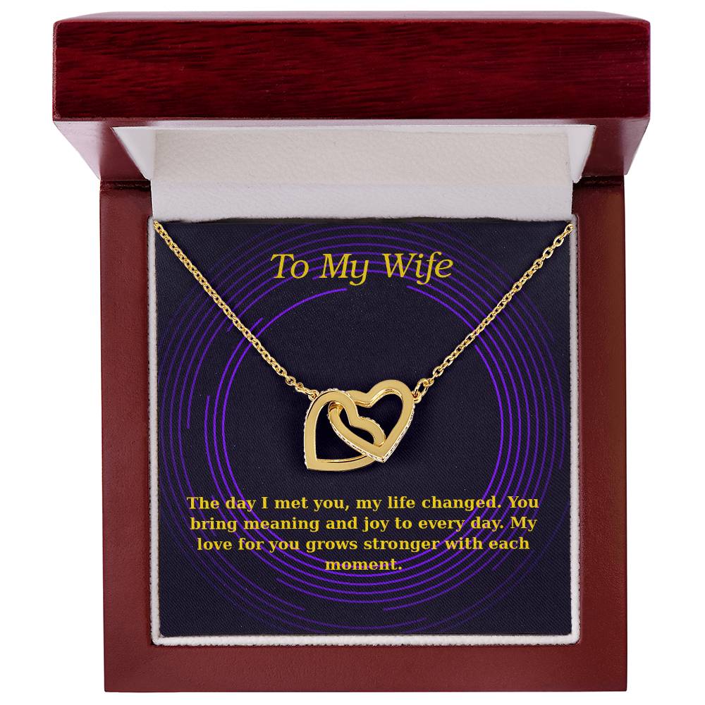 To My Wife – Cosmic Interlocking Hearts Necklace