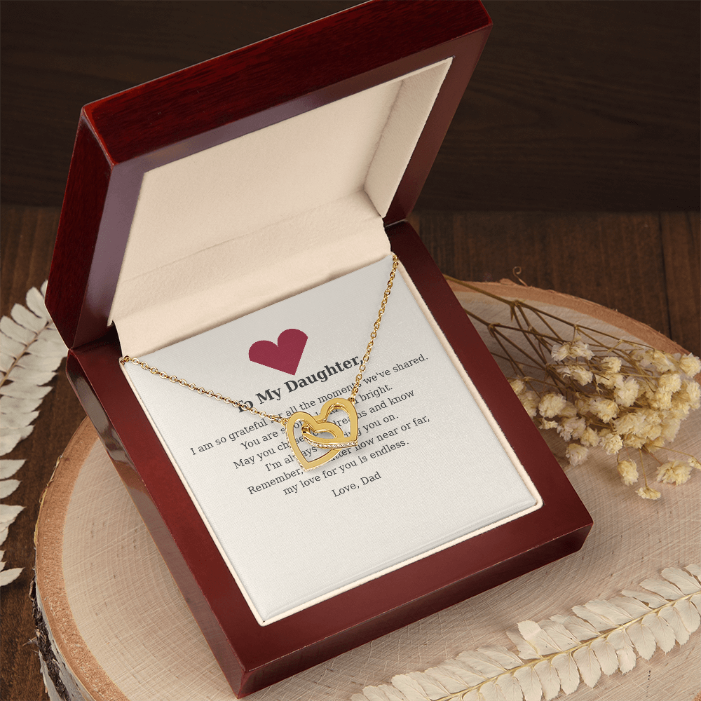 To My Daughter – Always & Forever Interlocking Hearts Necklace