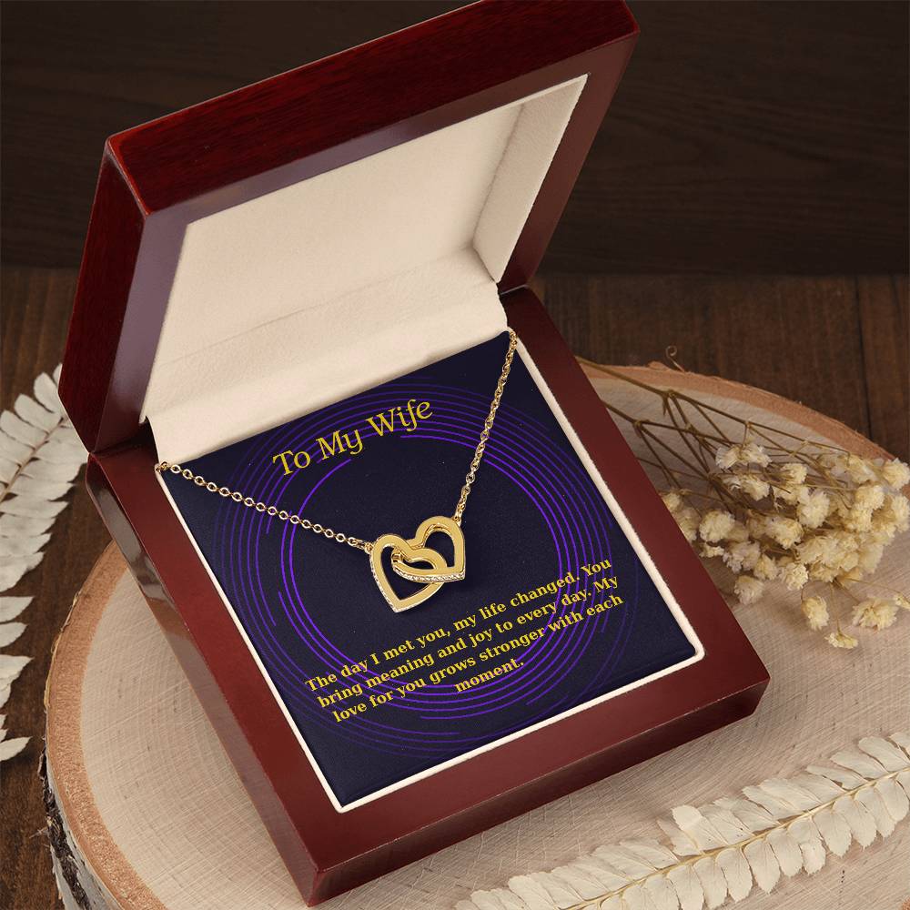 To My Wife – Cosmic Interlocking Hearts Necklace