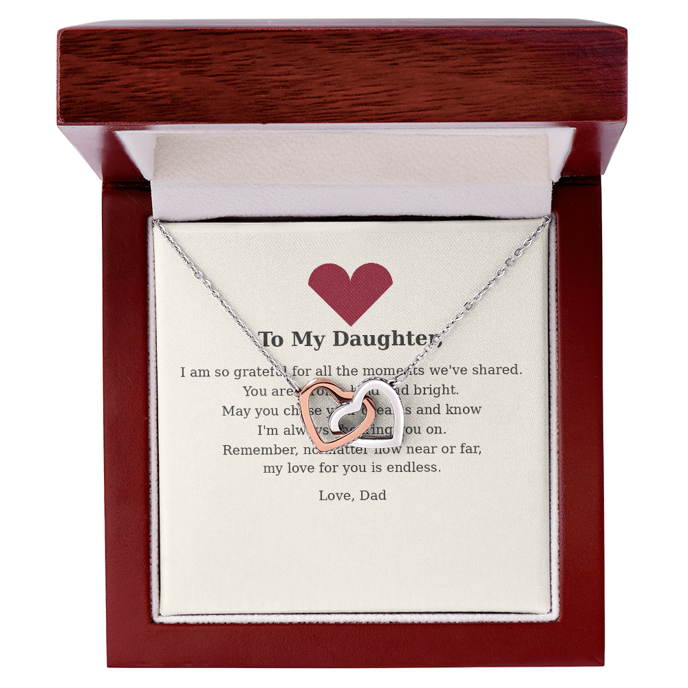 To My Daughter – Always & Forever Interlocking Hearts Necklace