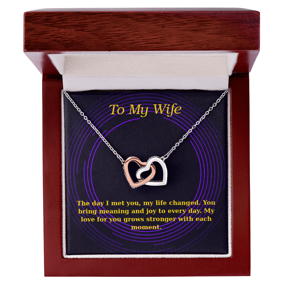 To My Wife – Cosmic Interlocking Hearts Necklace