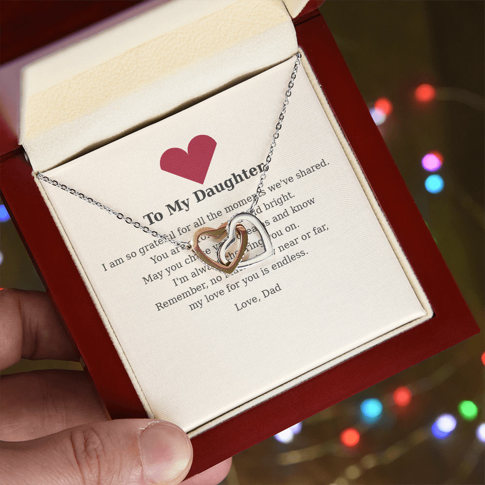 To My Daughter – Always & Forever Interlocking Hearts Necklace