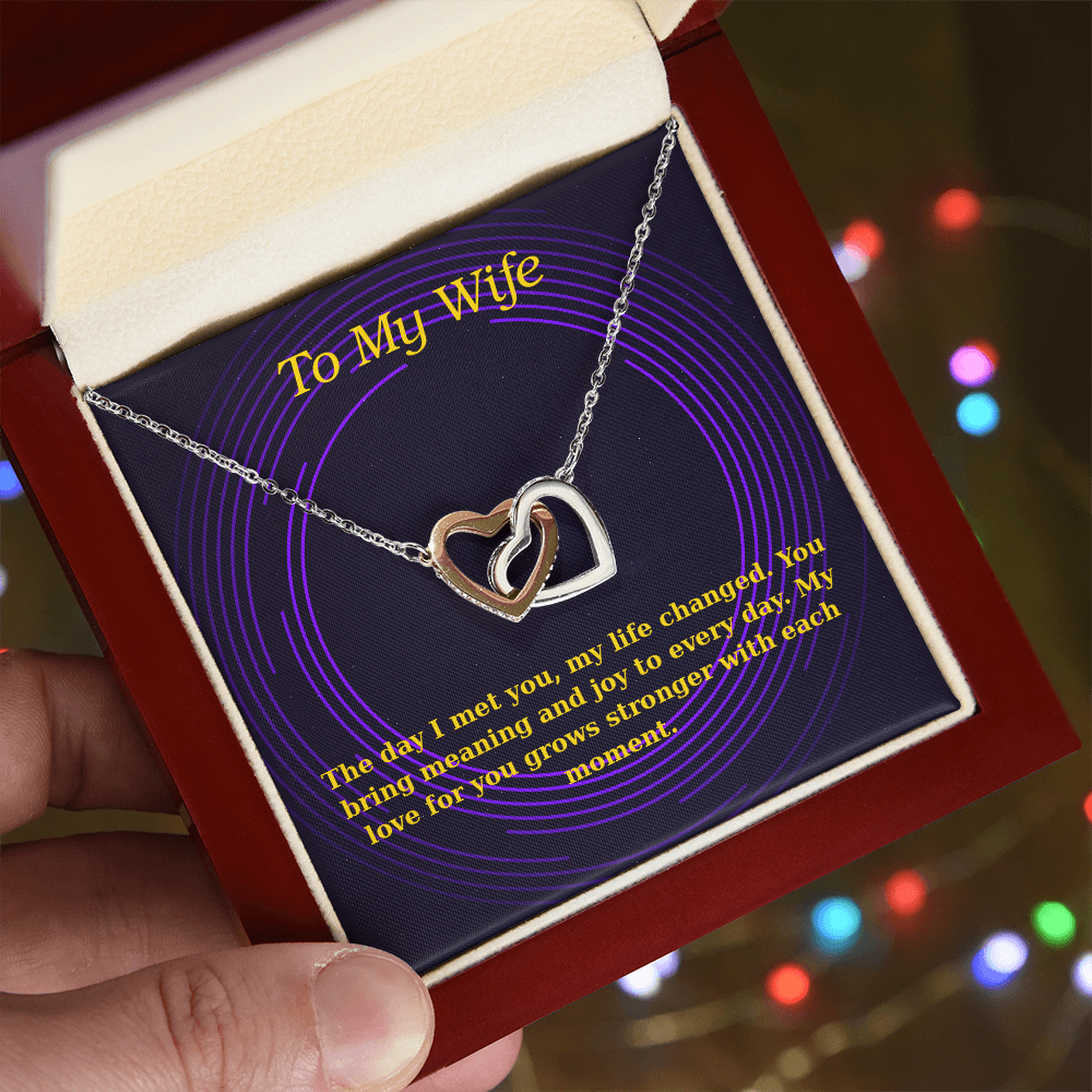To My Wife – Cosmic Interlocking Hearts Necklace