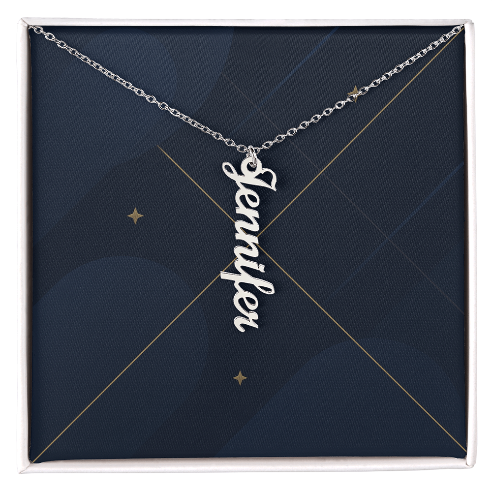 He/Him Pronoun Vertical Name Necklace