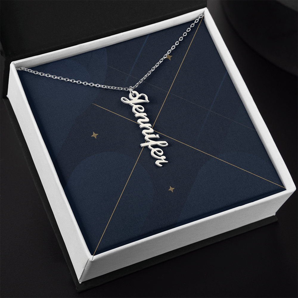 He/Him Pronoun Vertical Name Necklace