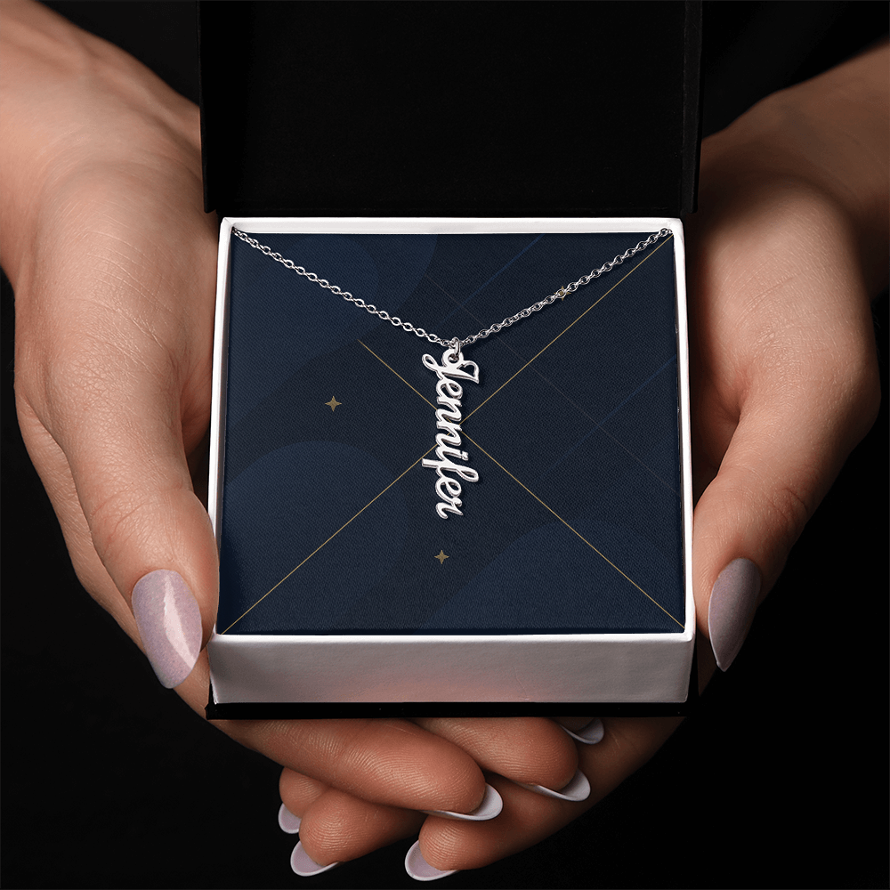He/Him Pronoun Vertical Name Necklace