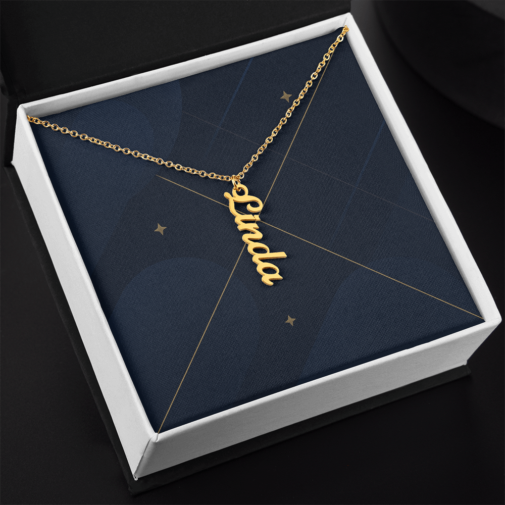 He/Him Pronoun Vertical Name Necklace