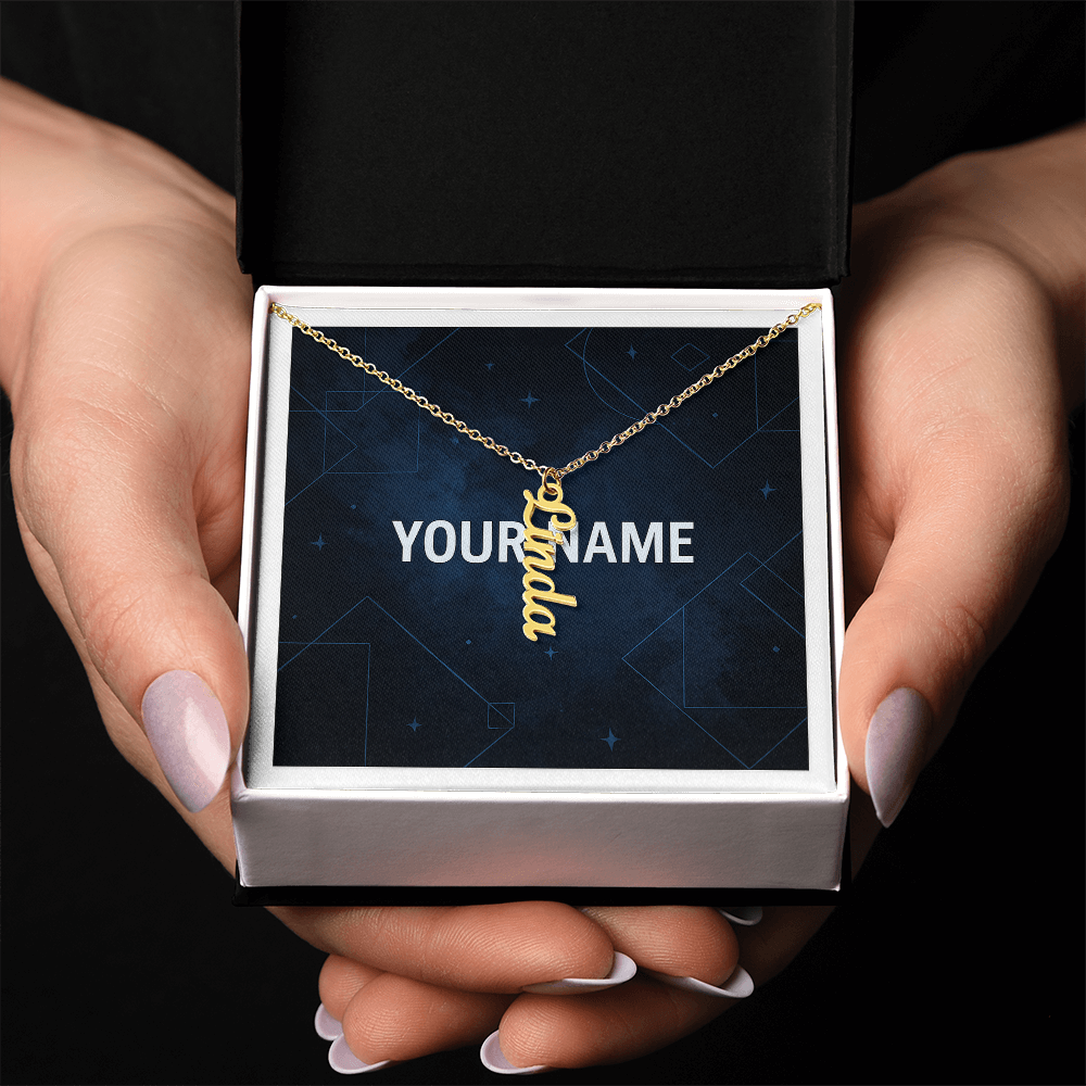 Personalised Vertical Name Necklace for Men