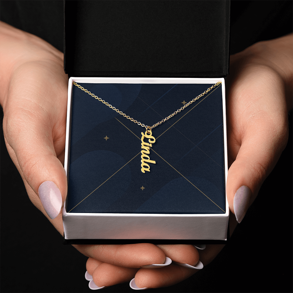 He/Him Pronoun Vertical Name Necklace
