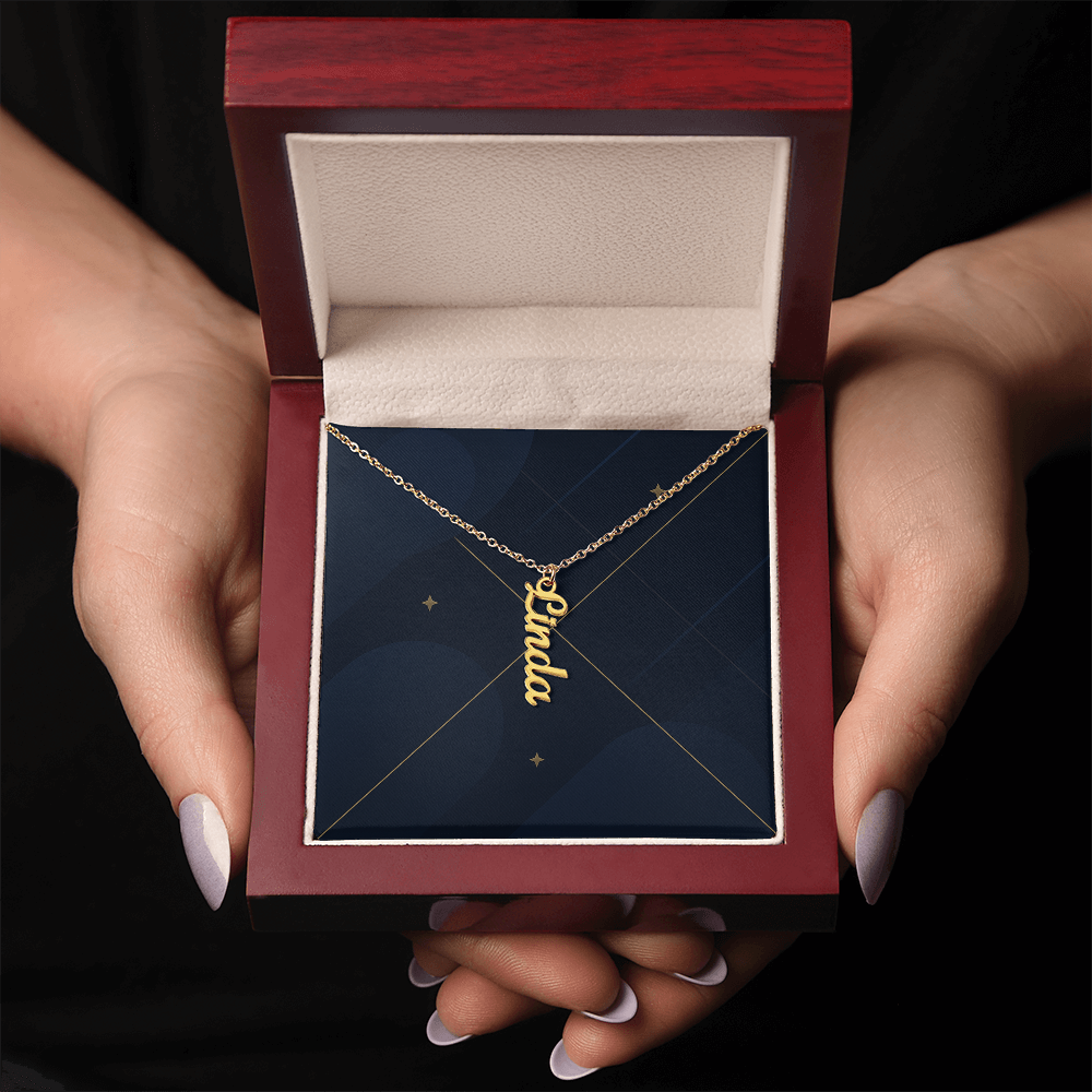 He/Him Pronoun Vertical Name Necklace
