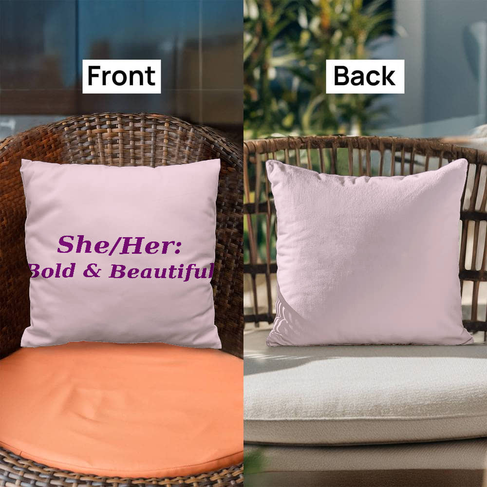 She/Her: Bold & Beautiful Pronoun Cushion