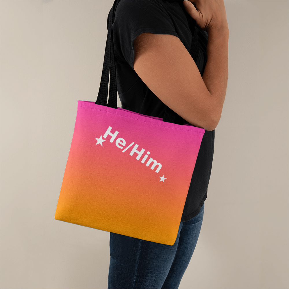 He/Him Pronoun Tote Bag – Top Design