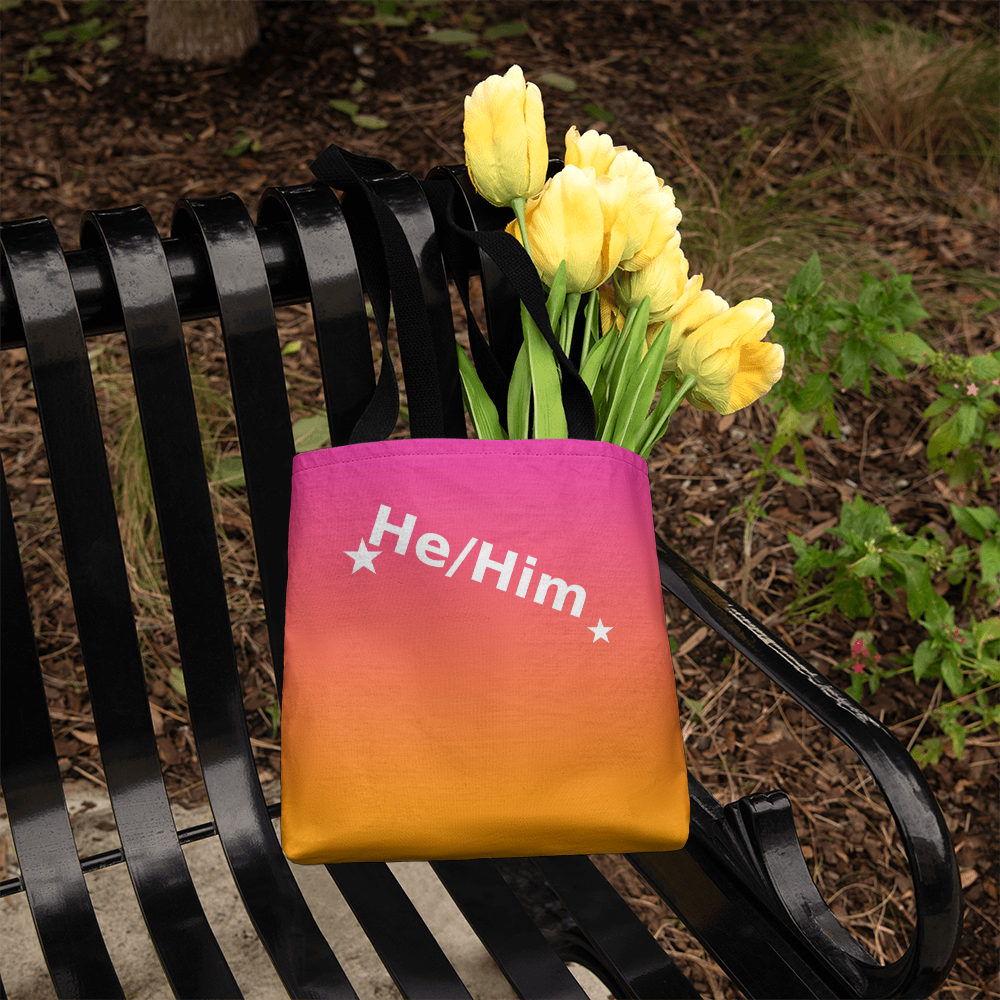 He/Him Pronoun Tote Bag – Top Design