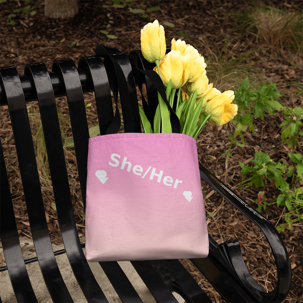 She/Her Pronoun Tote Bag – Top Design