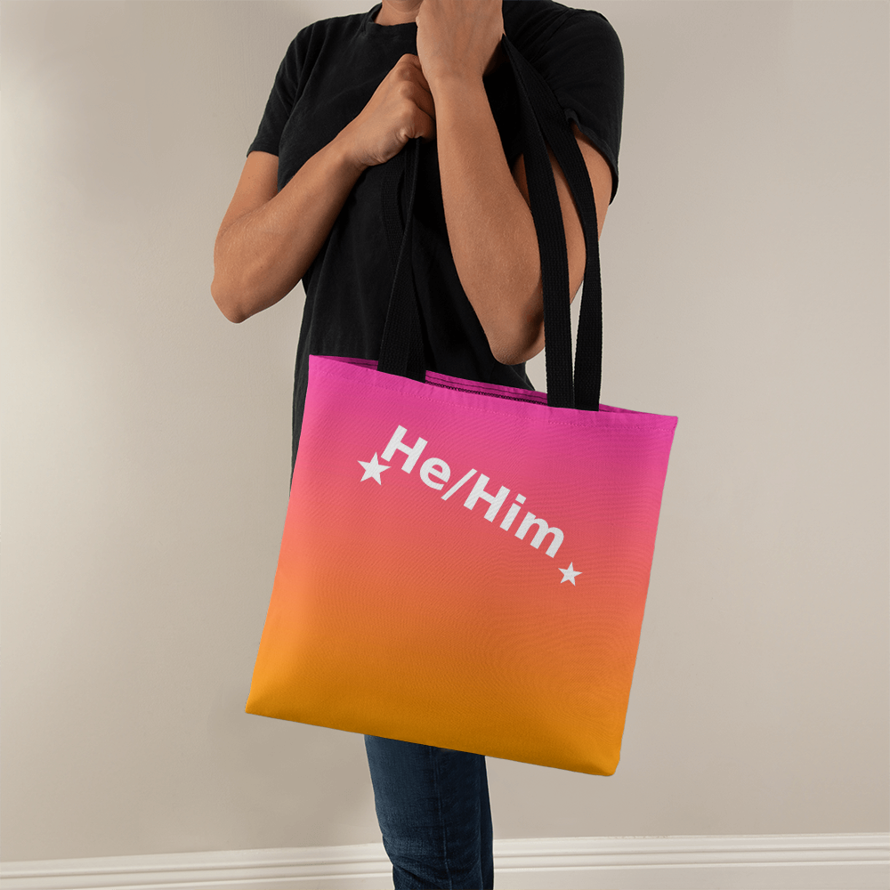 He/Him Pronoun Tote Bag – Top Design