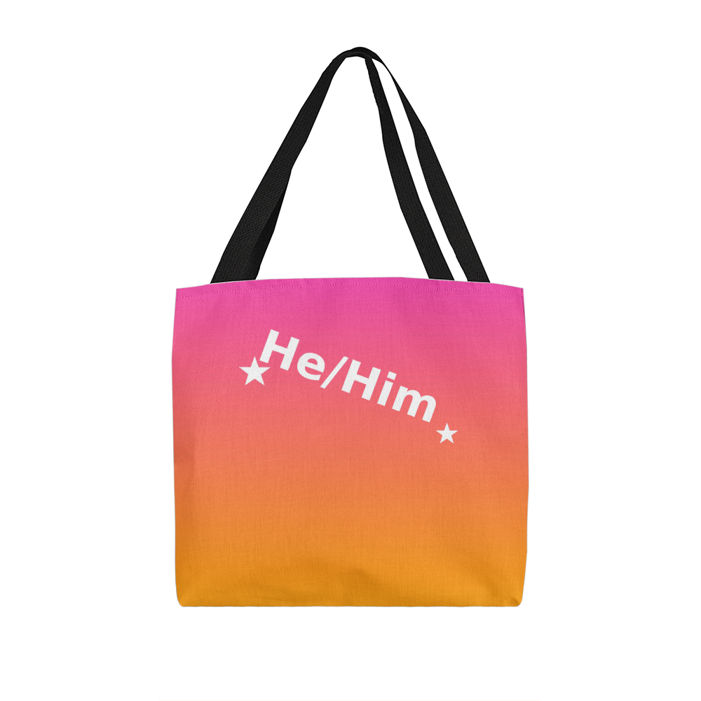He/Him Pronoun Tote Bag – Top Design
