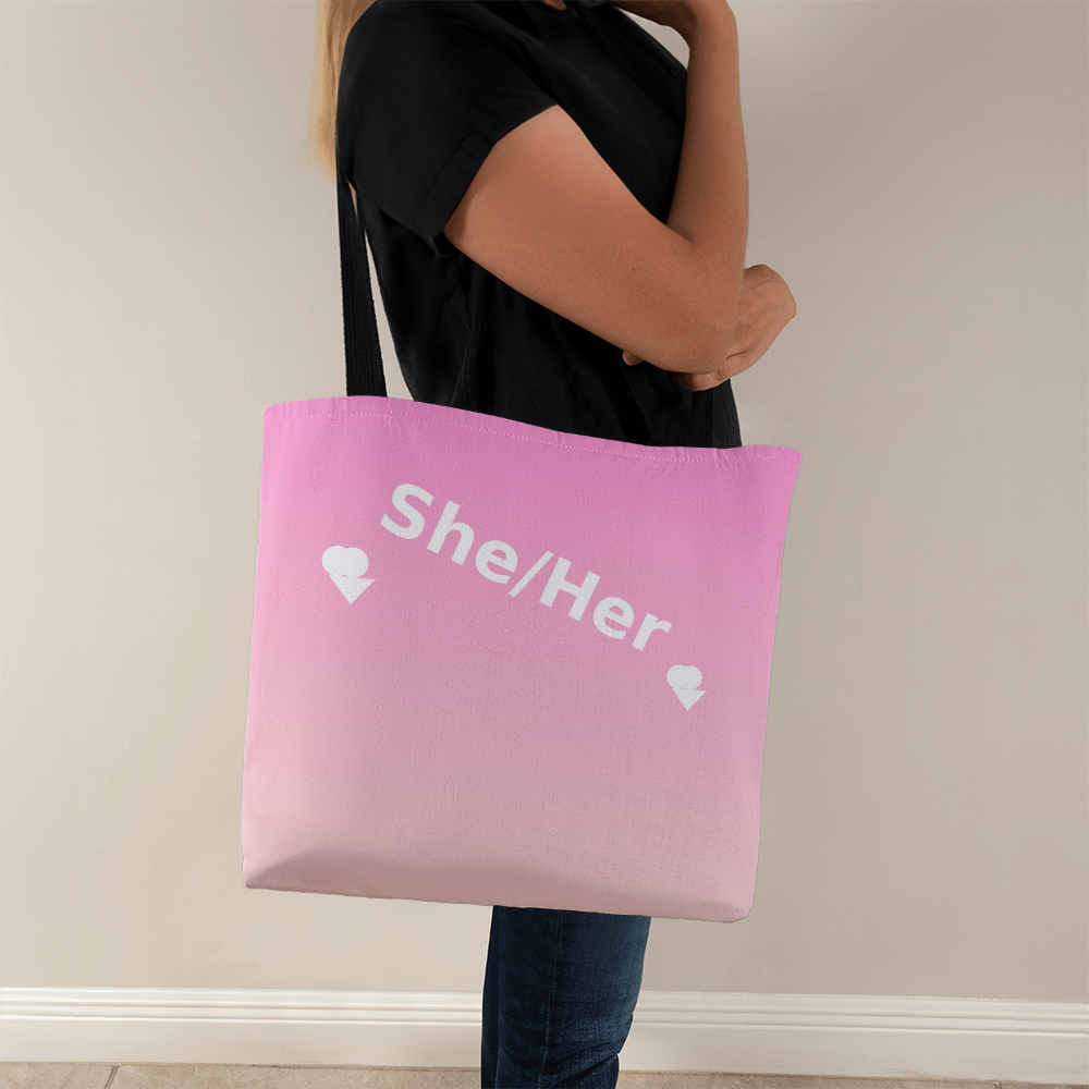She/Her Pronoun Tote Bag – Top Design