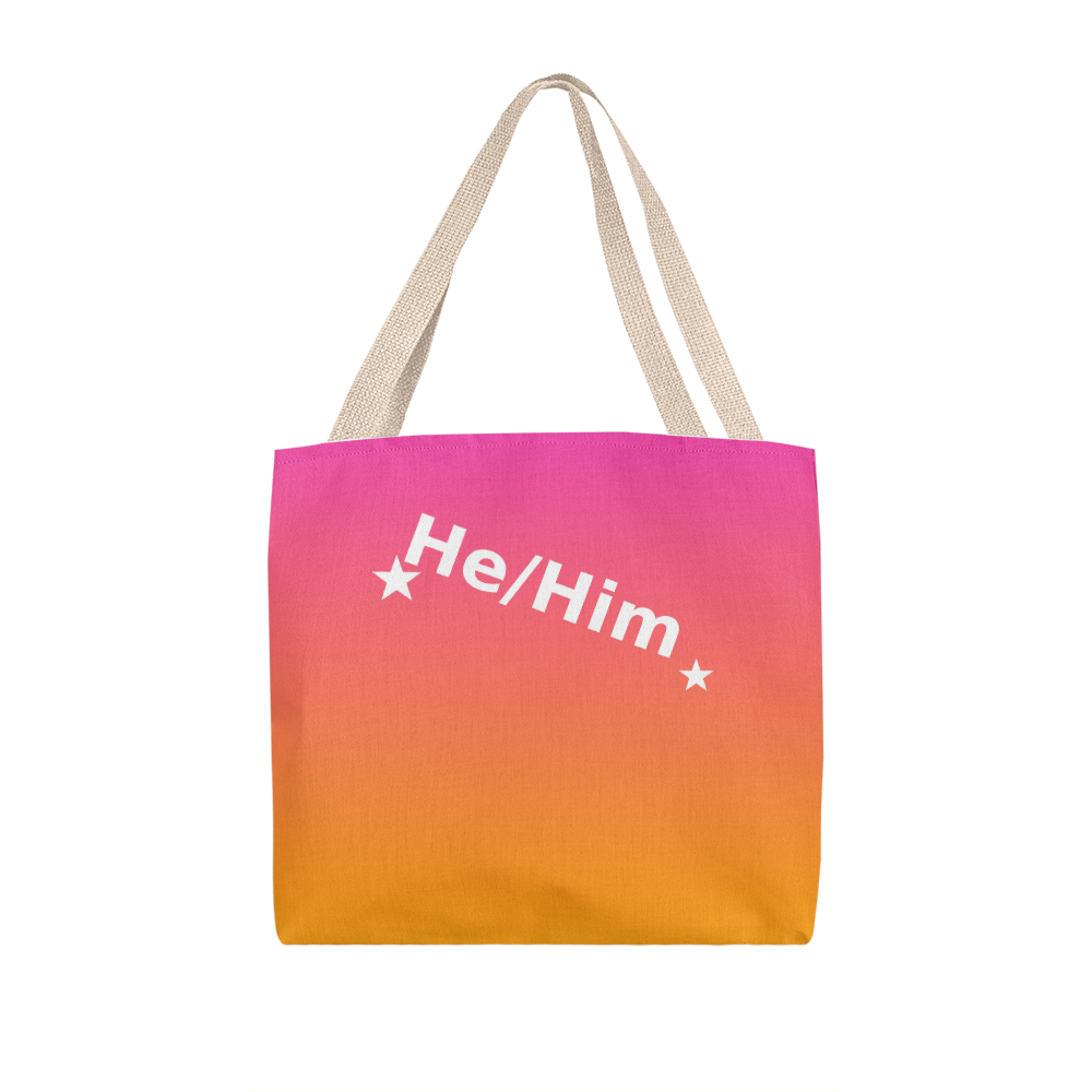 He/Him Pronoun Tote Bag – Top Design