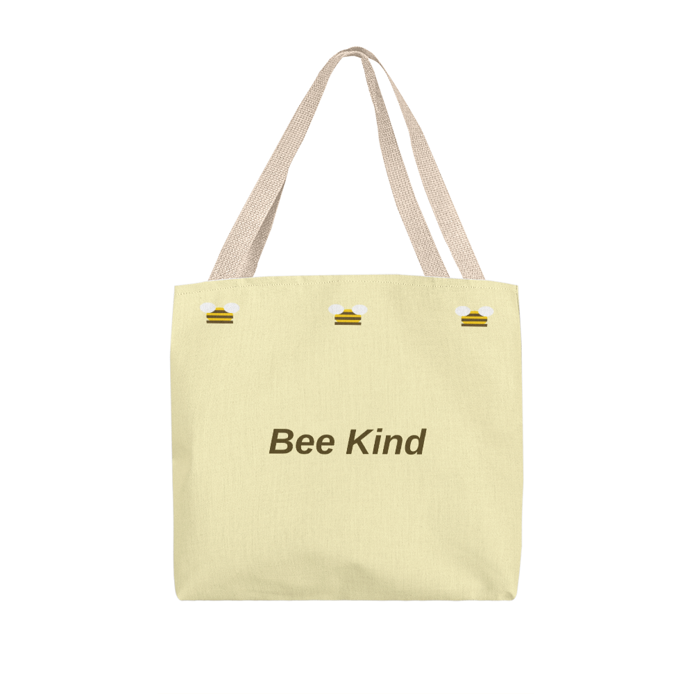Bee Kind Tote Bag – Pastel Yellow