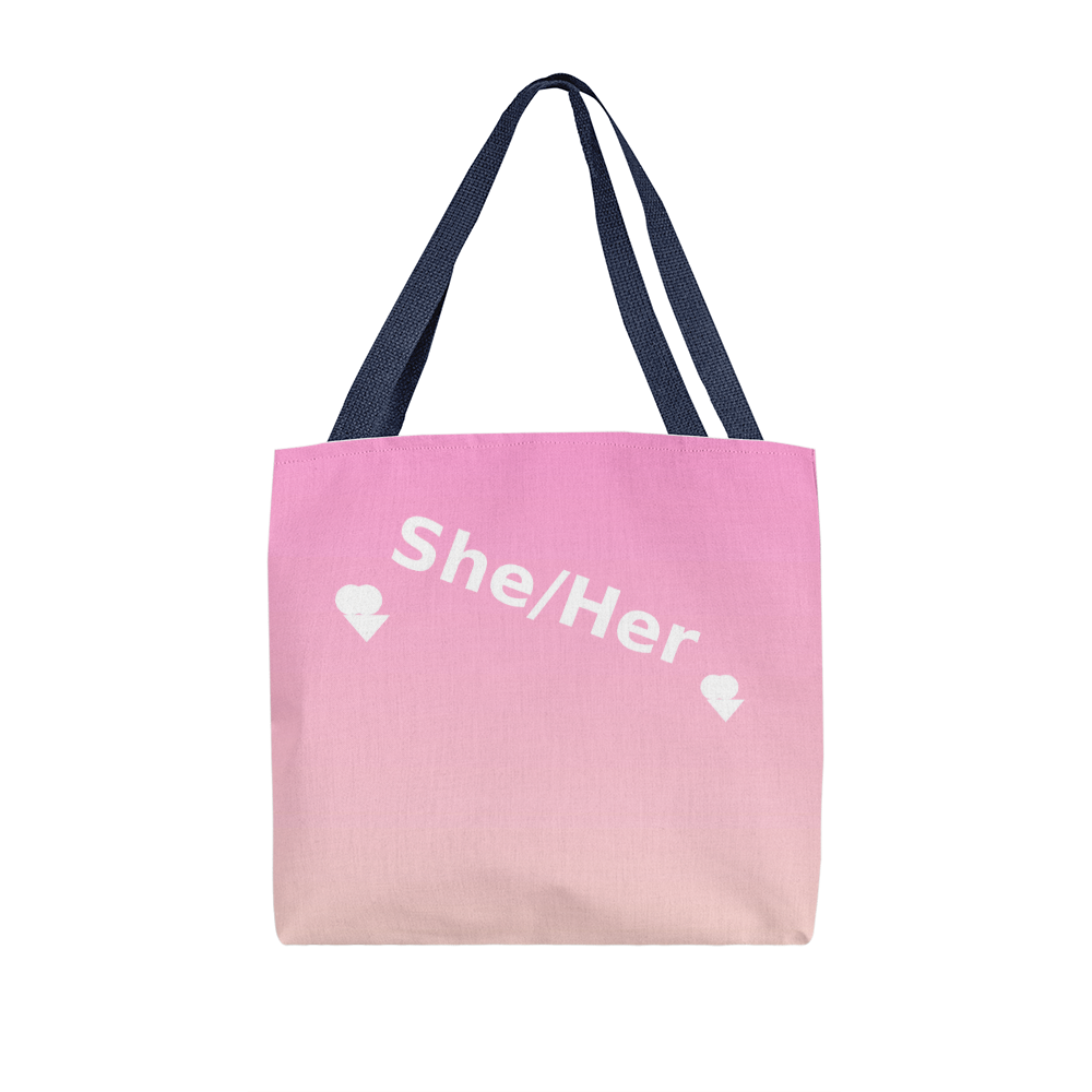 She/Her Pronoun Tote Bag – Top Design