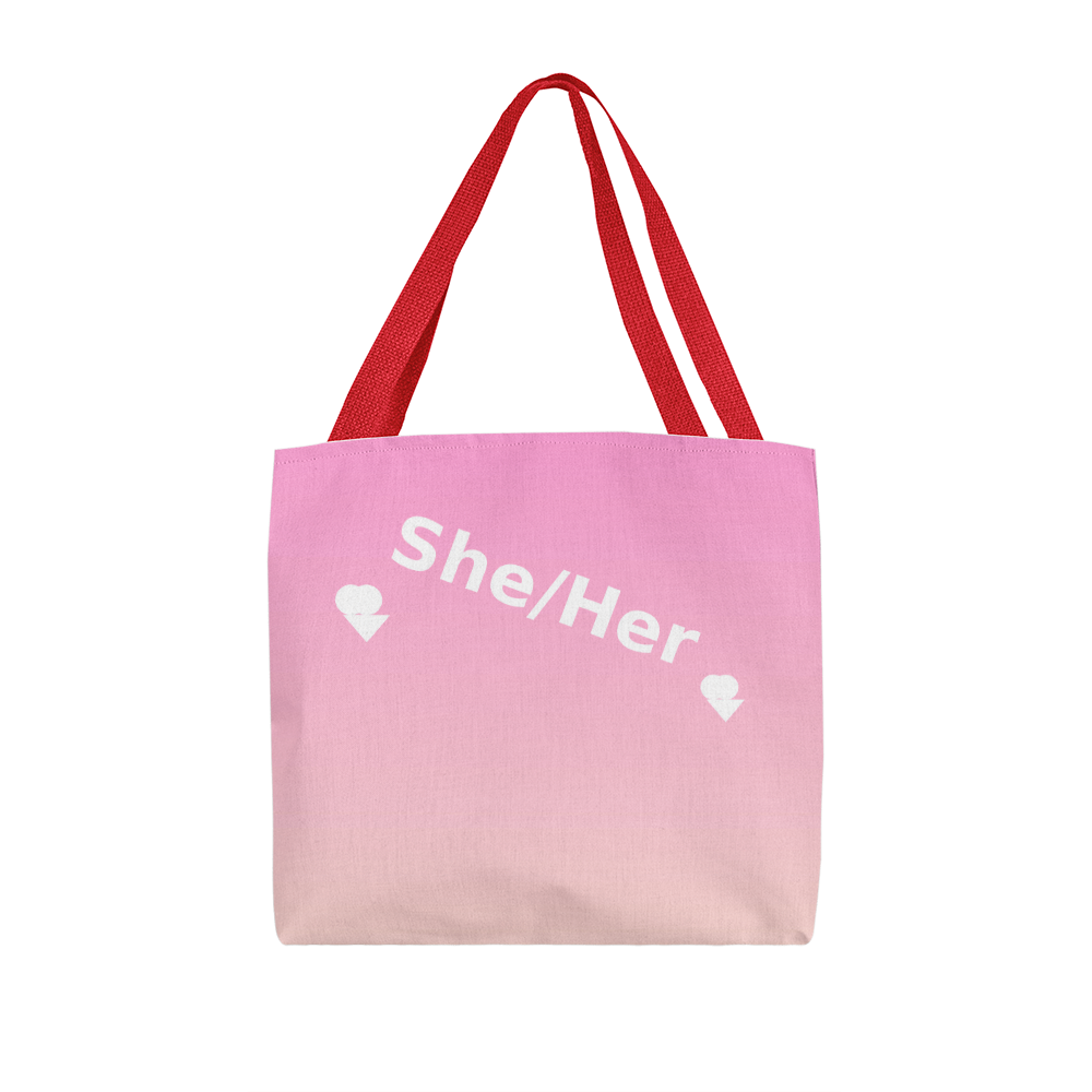 She/Her Pronoun Tote Bag – Top Design