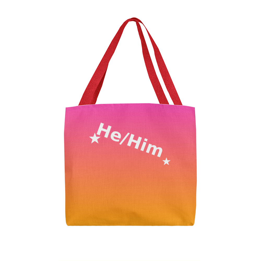 He/Him Pronoun Tote Bag – Top Design