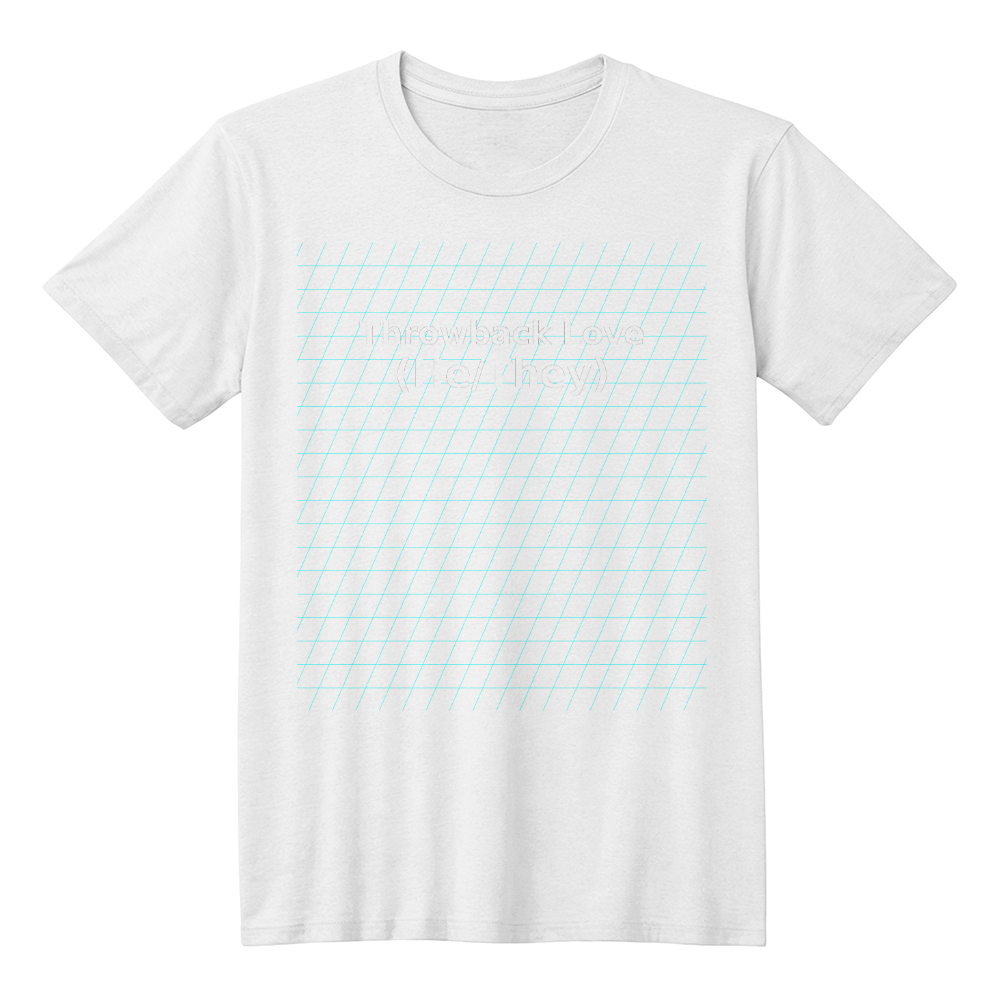 Throwback Love He/They Retro Grid Tee – Transparent