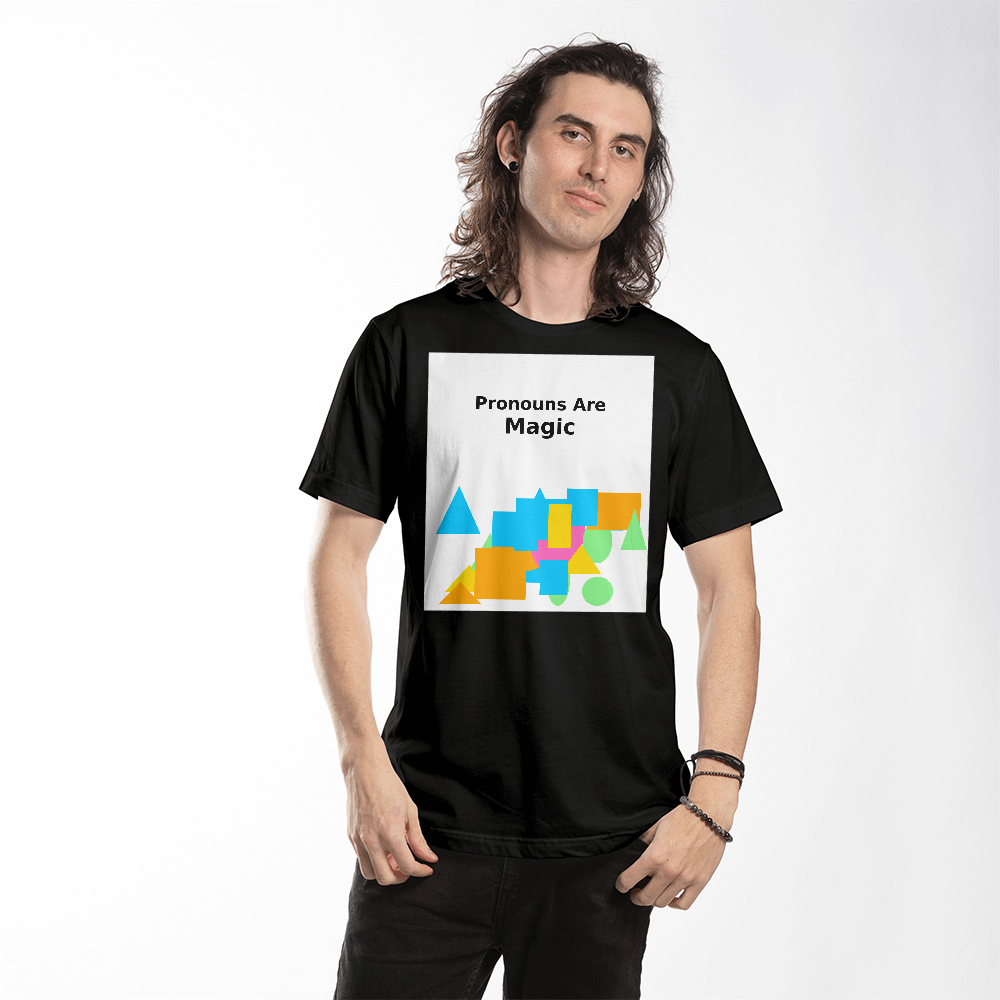 Pronouns Are Magic Geometric Pride Tee