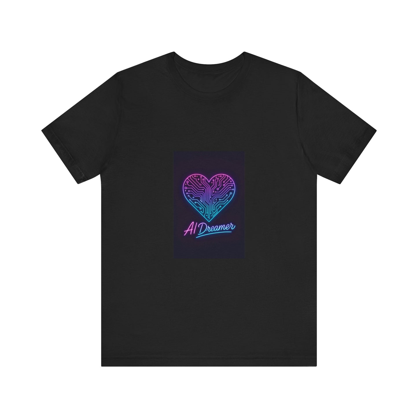 AI Dreamer Neon Heart Tee – Retro Futuristic T-Shirt