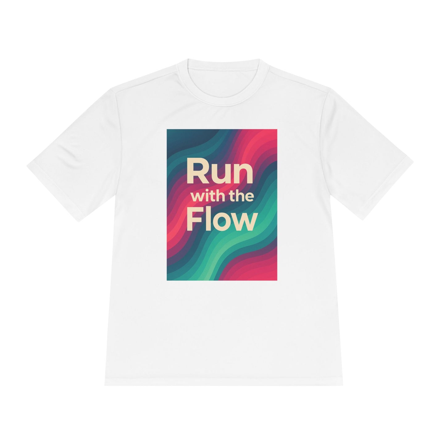 Run with the Flow Activewear Tee – Motivational Moisture-Wicking T-Shirt