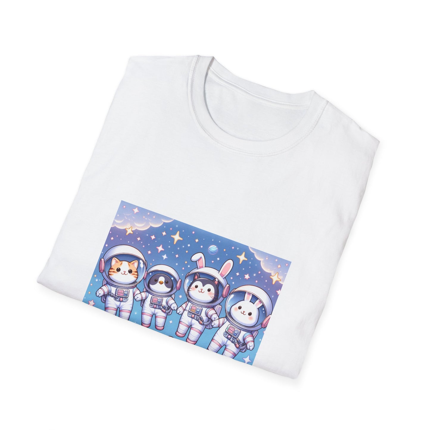 Adorable Astronaut Animals T-Shirt | Cute Space Cat & Friends Tee, Unisex Graphic Shirt, Gifts for Kids & Space Lovers