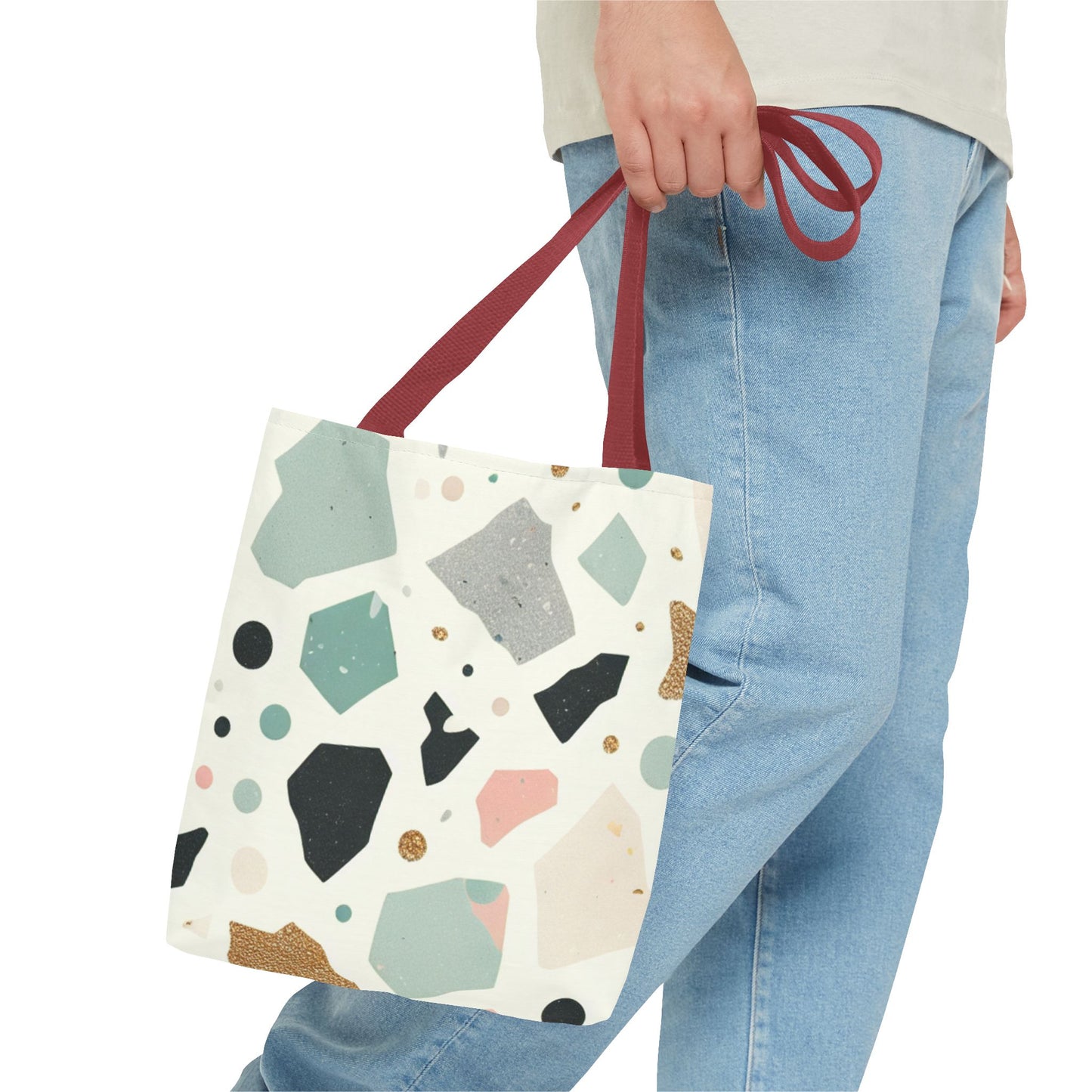 Terrazzo Pattern Tote Bag - Eco-Friendly Canvas Bag