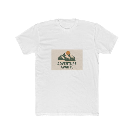 Adventure Awaits Unisex Cotton Crew Tee – Nature Lover's Graphic T-Shirt